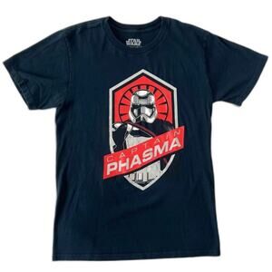 Star Wars Small T-Shirt Captain Phasma Navy Short Sleeve Crewneck Fandom